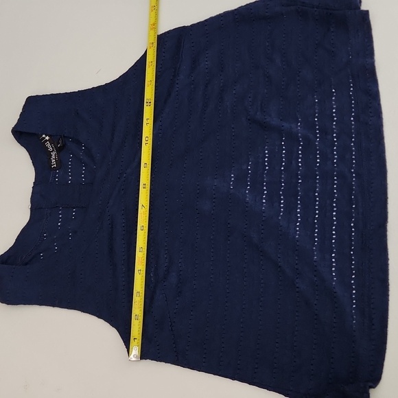 Living Doll Tank Top Shirt Sizs S button back navy blue - Picture 8 of 12